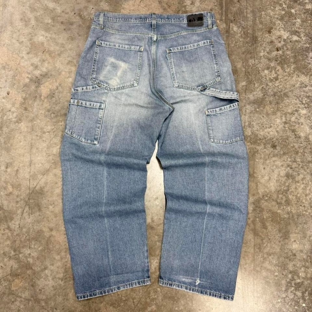 Levi's Silver Tab Light Wash Distressed Baggy Wide Leg Y2K Carpenter Jeans 36x31